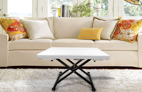 The MiniMax Decor Expandable Tempered Glass Coffee Table is a perfect structural design. With its expansion capabilities and stronger-than-ordinary glass top, this functional piece is a form that meets function without compromising strength and durability. This table not only extends by width, but by height as well, creating the necessary table for any occasion.
