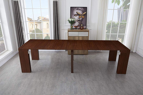 Extendable Space Saving Table Transforms Console to Seat Twelve, Sienna 2.0