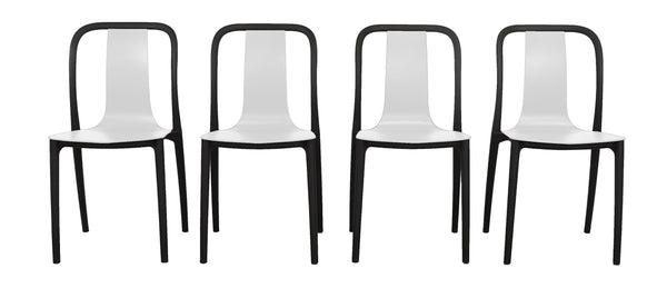 Modern Dining Chair, Indoor/Outdoor Stackable Pre-Assembled, Set of 4