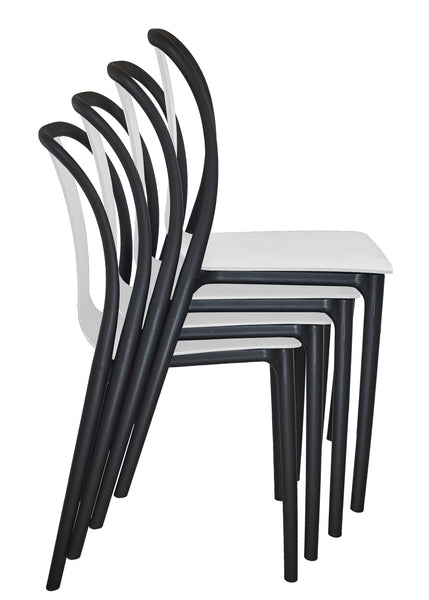 Modern Dining Chair, Indoor/Outdoor Stackable Pre-Assembled, Set of 4