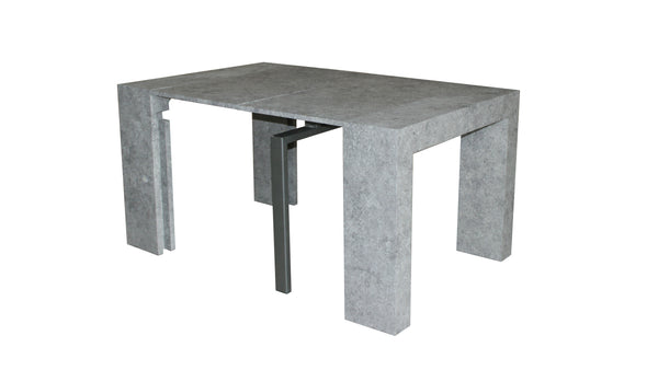 Extendable Space Saving Table Transforms Console to Seat Twelve, Concrete